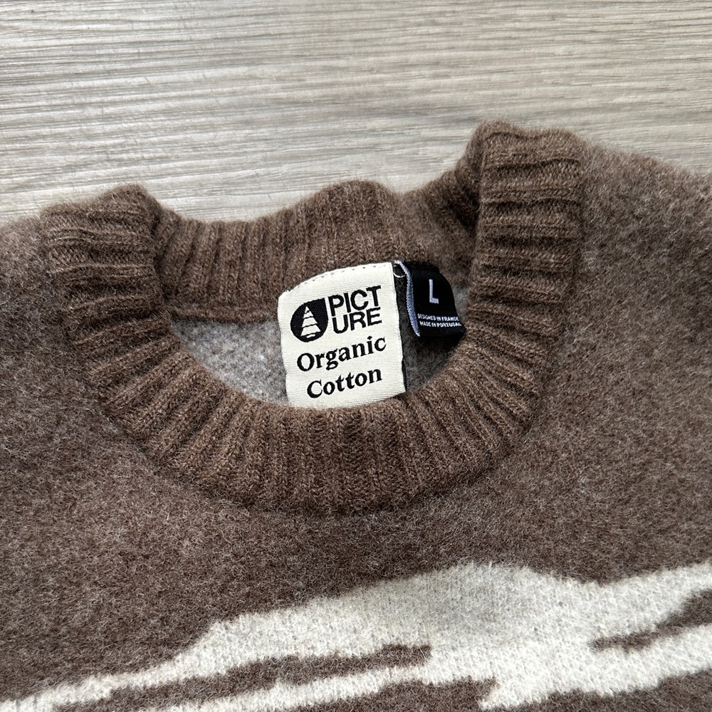 Scenic Mountain Crewneck Sweater - Brown & Blue - Picture 7 of 14